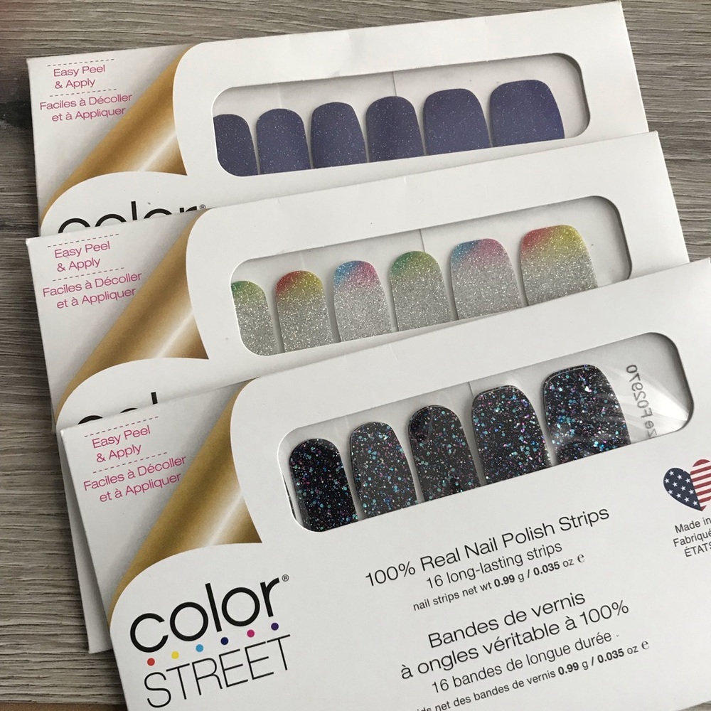 Color Street Nail Polish Strips - Multicolor Glitter and Gradient Set